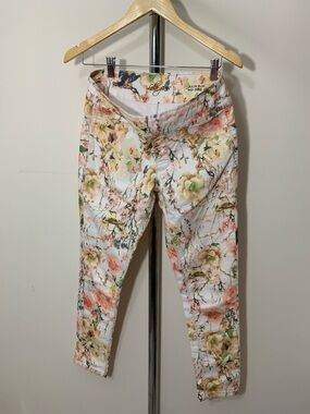 Floral Print Jeggings Pink & Cream
